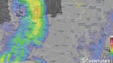 Prognozowane opady w kolejnych dniach