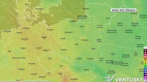 Prognozowana temperatura na 24-28.05