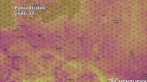 Temperatura w ciągu najbliższych pięciu dni (Ventusky.com) | wideo bez dźwięku