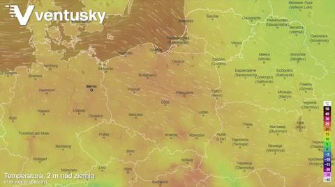 Prognozowana temperatura w kolejnych dniach