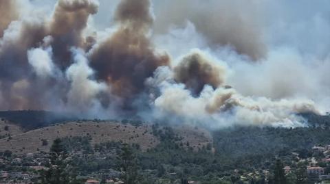Pożar na greckiej wyspie Chios