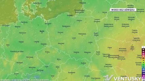 Prognozowana temperatura w dniach 19-23.05