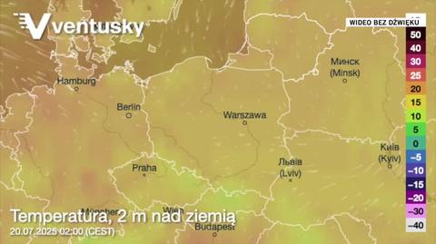 Prognozowane temperatury w kolejnych dniach