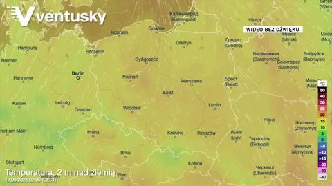 Prognozowana temperatura w kolejnych dniach