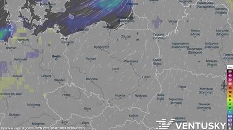 Prognozowane opady w kolejnych dniach