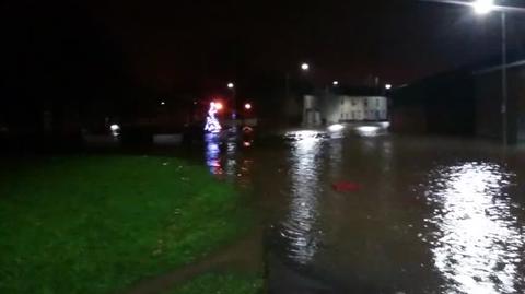 Powódź Platt Bridge Wigan w Wielkiej Brytanii
