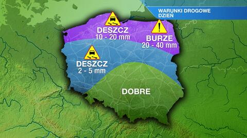 Warunki drogowe we wtorek