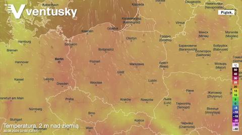 Prognozowana temperatura w kolejnych dniach