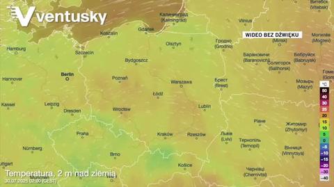 Prognozowana temperatura w kolejnych dniach