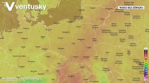 Prognozowane temperatury powietrza w kolejnych dniach