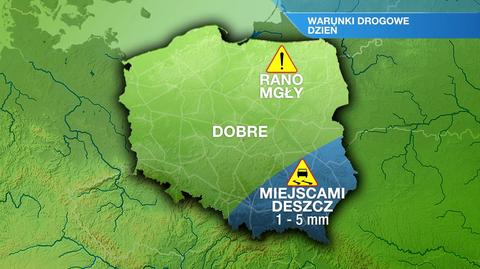 Warunki drogowe w poniedziałek 