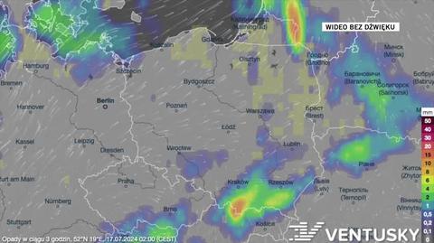 Prognozowane opady w kolejnych dniach