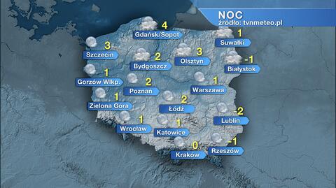 Prognoza pogody na noc 