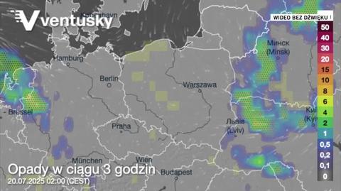 Prognozowane opady deszczu w kolejnych dniach