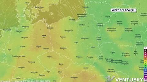 Prognozowana temperatura w ciągu kolejnych dni