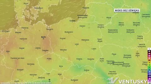 Prognoza temperatur na 18-22.06