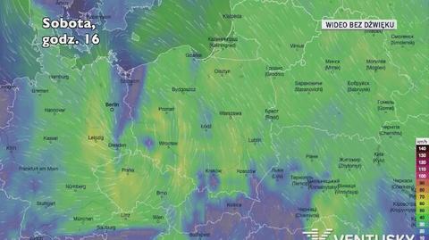 Prognozowane porywy wiatru w najbliższych dniach