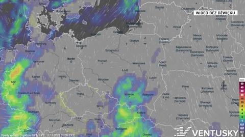 Prognozowane opady w najbliższych dniach