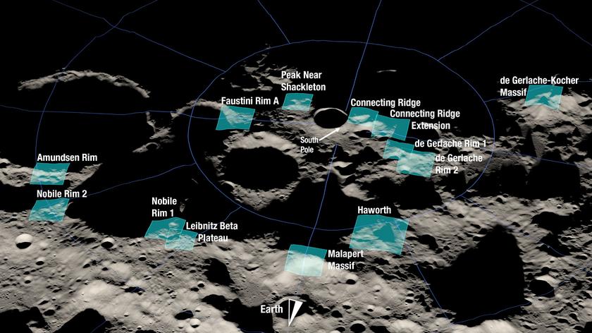 NASA przedstawiła regiony Księżyca, na których będą mogli lądować astronauci