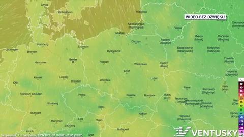 Prognozowana temperatura w ciągu kolejnych dni