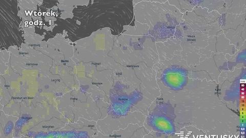 Opady deszczu w ciągu najbliższych pięciu dni (Ventusky.com) | wideo bez dźwięku