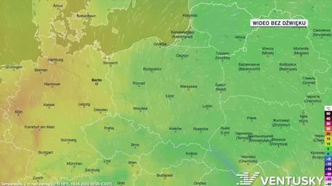 Prognozowana temperatura w dniach 19-23.05