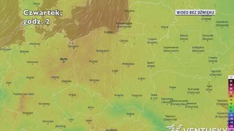 Temperatura w ciągu kolejnych pięciu dni (Ventusky.com | wideo bez dźwięku)