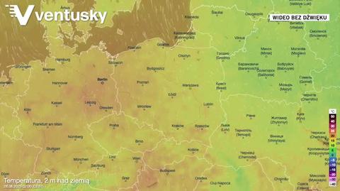 Prognozowane temperatury powietrza w kolejnych dniach