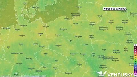 Prognozowana temperatura w dniach 13-17.05