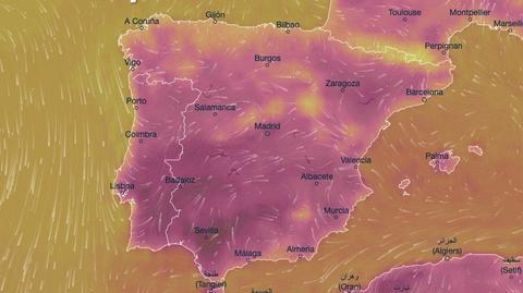 Prognozowane temperatury na Półwyspie Iberyjskim w dniach 29.05-02.06 