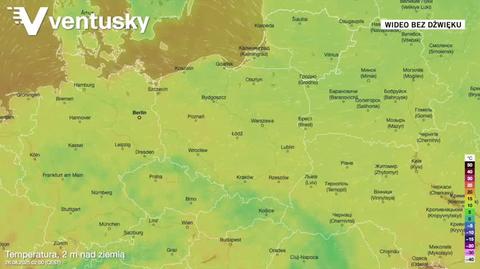 Prognozowane temperatury powietrza w kolejnych dniach 