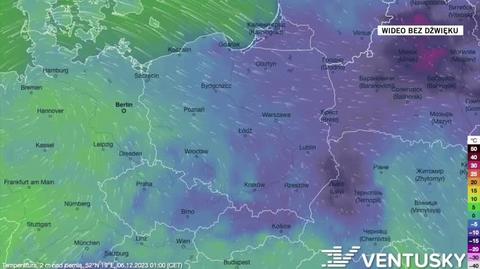 Prognozowana temperatura w dniach 6-10.12