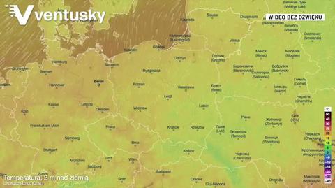 Prognozowane temperatury w kolejnych dniach