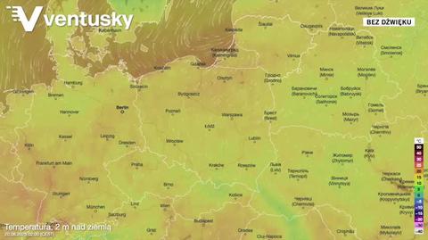 Prognozowane temperatury powietrza w kolejnych dniach