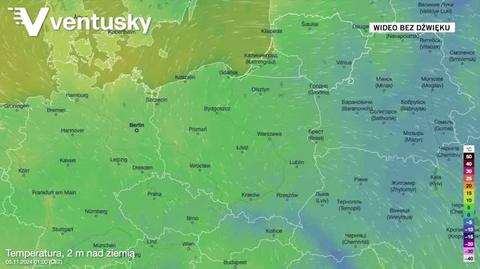 Prognozowana temperatura w kolejnych dniach