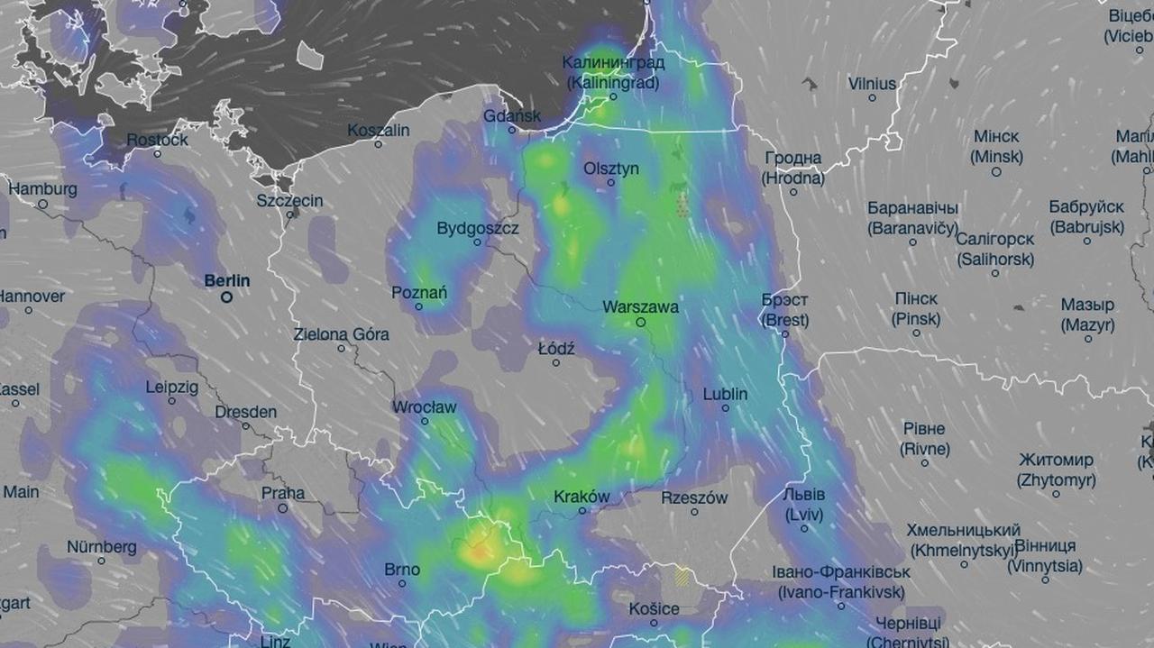 Tak strefa opadów będzie wędrować nad Polską