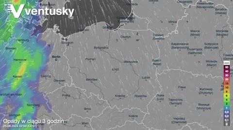 Prognozowane opady w kolejnych dniach