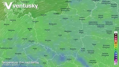 Prognozowana temperatura w kolejnych dniach