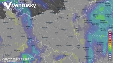 Prognozowane opady w kolejnych dniach