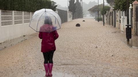 Zalane ulice w hiszpańskiej prowincji Malaga