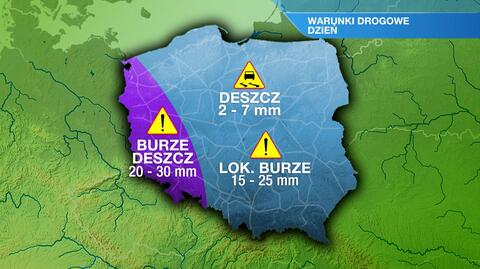 Warunki drogowe we wtorek