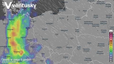 Prognozowane opady w kolejnych dniach