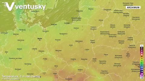 Prognozowana temperatura w kolejnych dniach