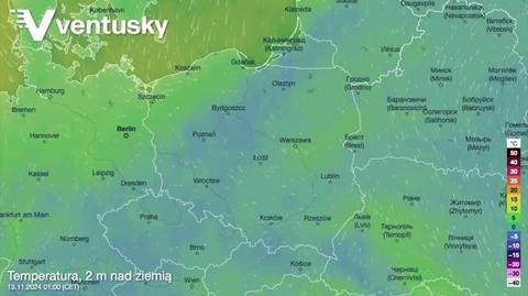 Prognozowana temperatura w kolejnych dniach