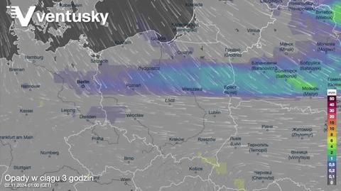 Prognozowane opady w kolejnych dniach