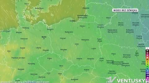 Prognozowana temperatura w dniach 15-19.11