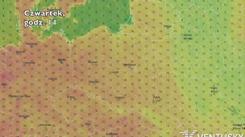 Temperatura w ciągu najbliższych dni (ventusky.com)