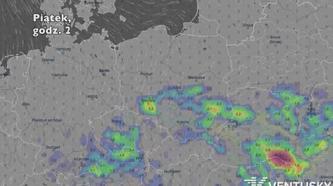 Opady w najbliższych dniach (ventusky.com | wideo bez dźwięku)	