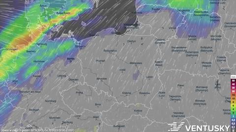 Prognozowane opady na kolejne dni