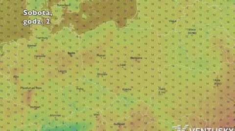 Temperatura w ciągu najbliższych dni (Ventusky.com) | wideo bez dźwięku
